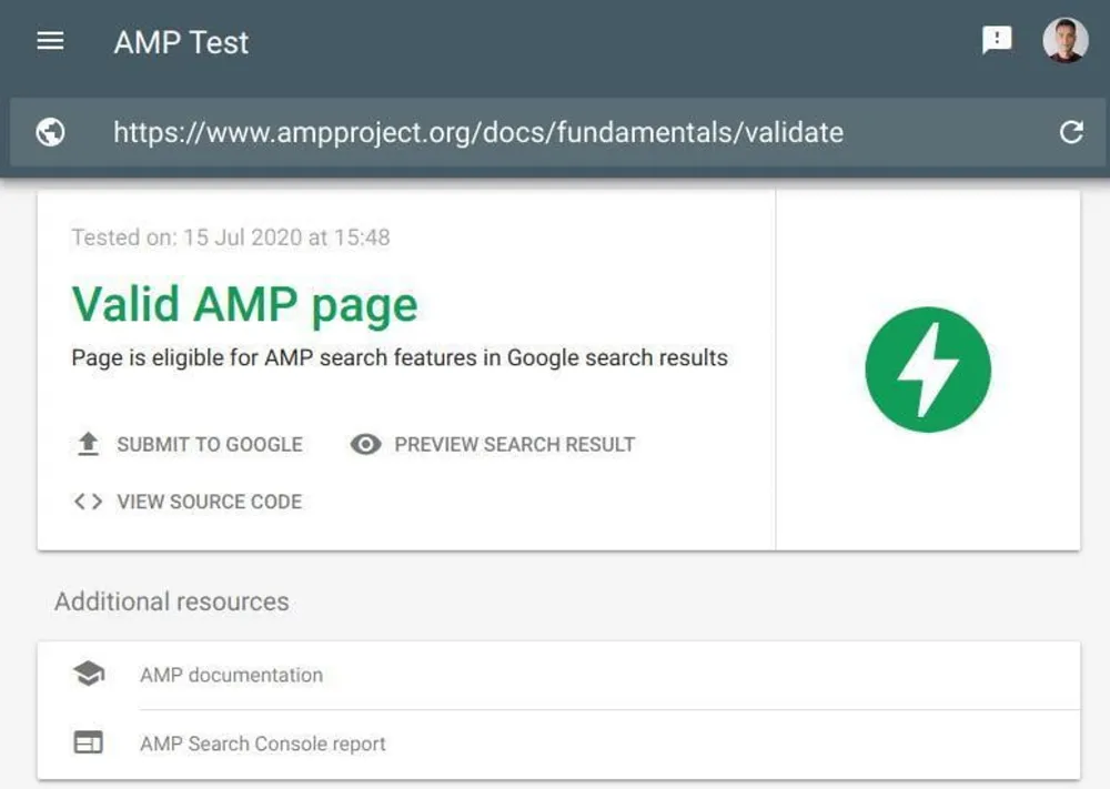 Step 2: Preview and Validate Your AMP Page